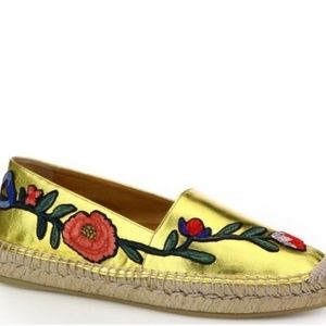 Gucci Shoes | Gucci Gold Espadrille